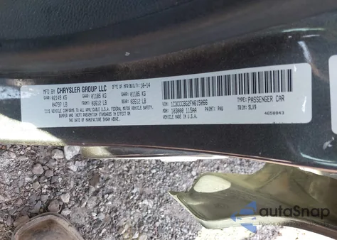 2015 Chrysler 200 S z USA, uszkodzony, nr VIN 1C3CCCBG2FN615066